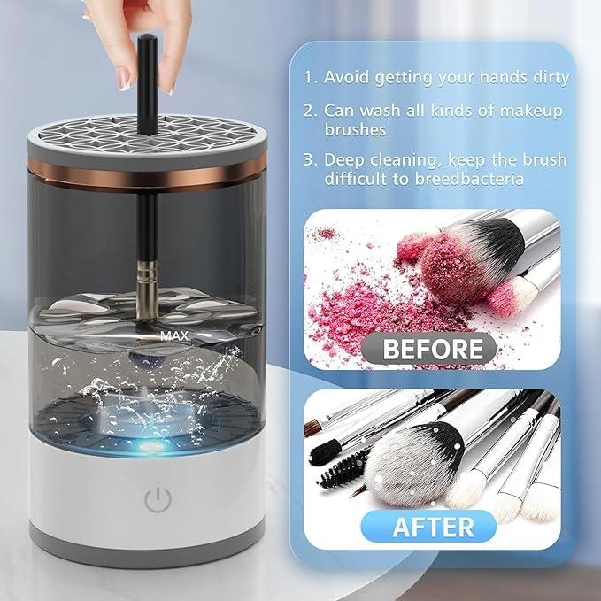 Electric Makeup Brush Cleaner Cosmetic Brush Cleaner 2024 New Automatic Spinning Makeup Brush Cleaner Fit  Powder Blend