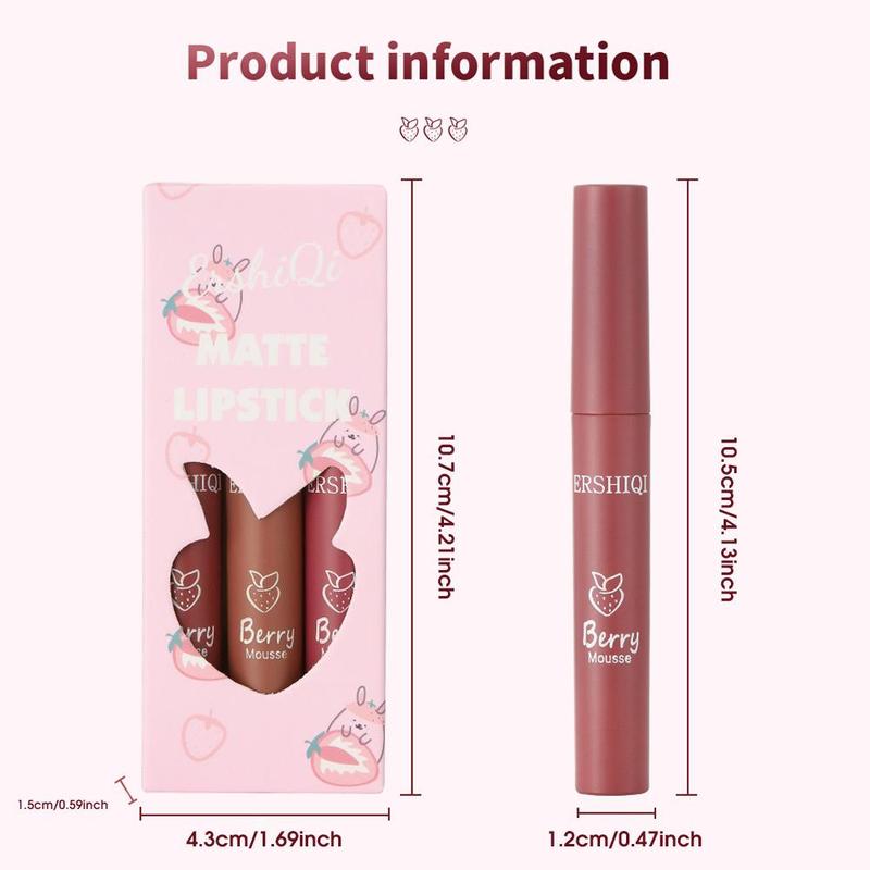 Long-lasting Matte Lipstick, Easy Coloring Lip Gloss for All Occasions Lip Makeup, Glossy Cosmetic Accessories, Hydrating Music Festival Makeup Supplies