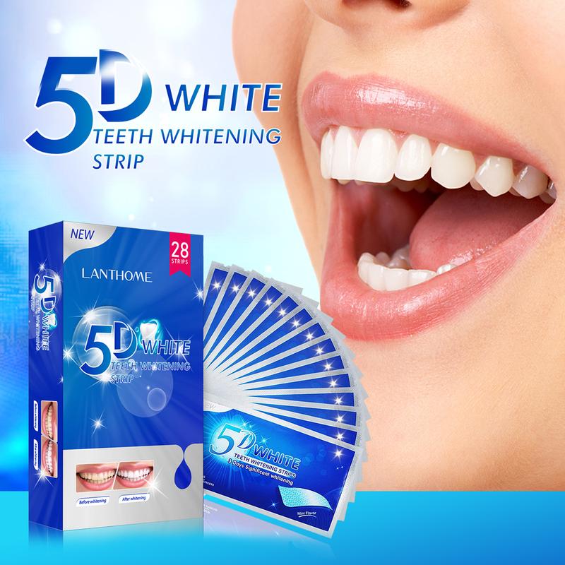 Tooth whitening strip, 7-day treatment, enamel safe tooth whitening for sensitive teeth, non-slip, drying strip technique