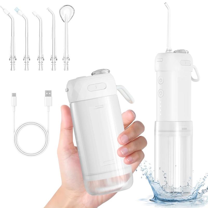 Portable Water Flosser for Teeth, Oral Irrigator, Cordless Mini Water Dental Flosser with Telescopic Water Tank, IPX7 Waterproof, Home & Travel Teeth Cleaner Picks for Teeth & Braces Care