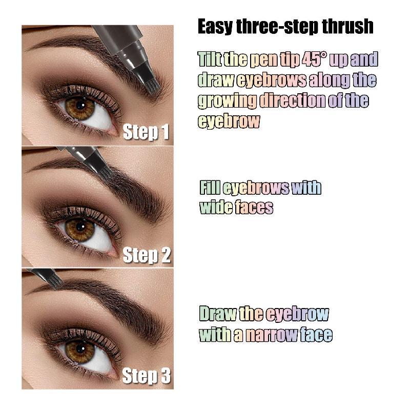 Waterproof Eyebrow Pen,Microblading Eyebrow Pencil With 4Split Head, Natural Looking BrowsMakeup ( 5 Colors ) Cosmetic