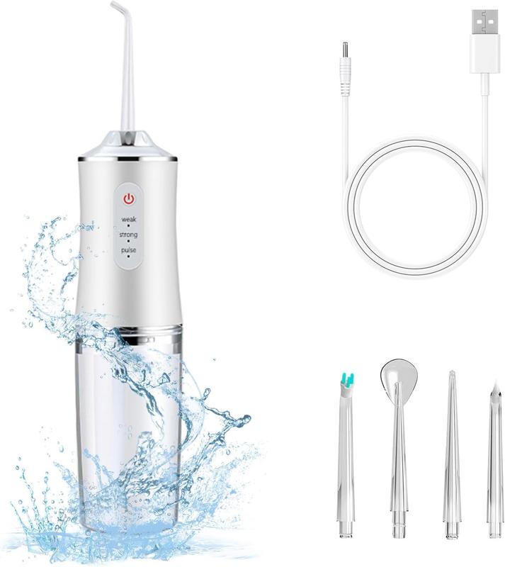 Flosser for Teeth Cordless  Flossers Dental Oral Irrigator with DIY Mode 4 Jet Tips, IPX7 Waterproof,Portable and  for Home&Travel, White Green  Portable eth  me electric  Portable Portable Cordless