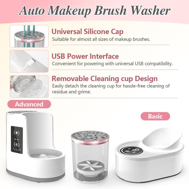 Electric Makeup Brush Cleaner, 1 Set USB Rechargeable Makeup Brush Cleaning Machine with Cleaning Liquid, Professional Makeup Tool for Women, Christmas Gift