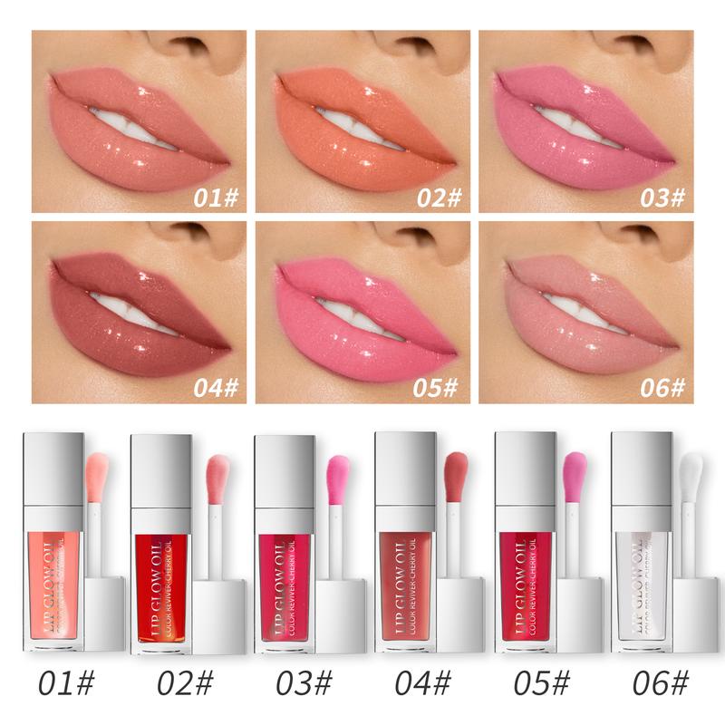 Hydrating Lip Glow Oil, Plumping Lip Oil Gloss, Transparent Lip Balm, Natural Lip Plumper Gloss Make Lips Fuller and Moisturizing