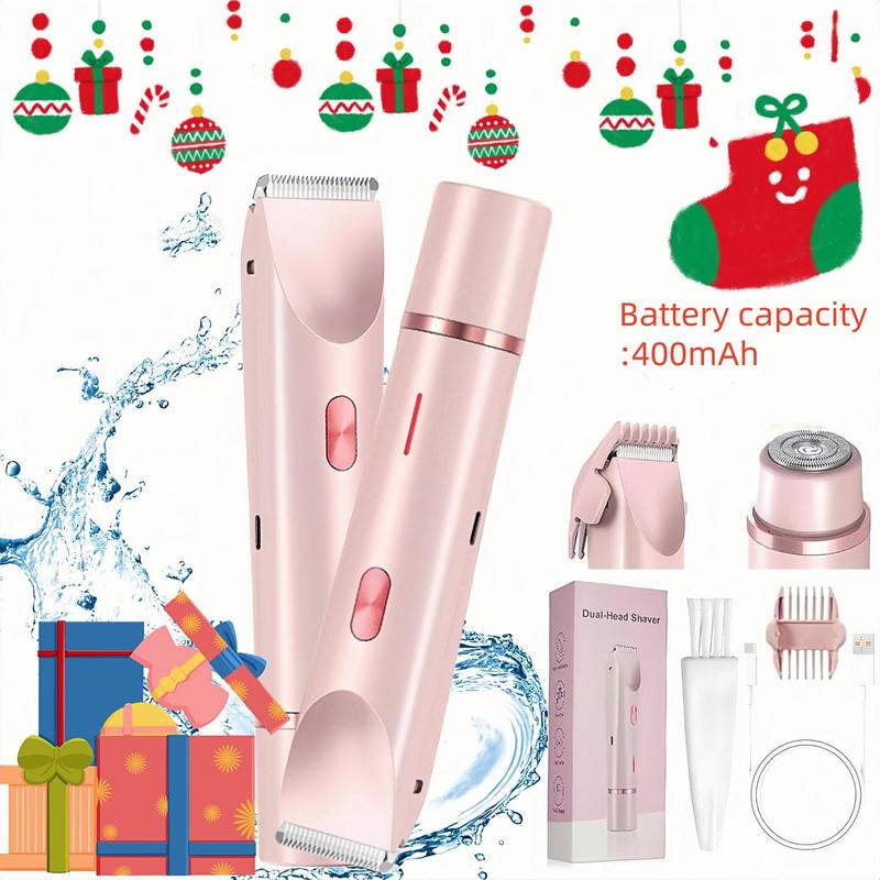 2 in 1 Electric Hair Removal Tool, 1 Box Waterproof Wet & Dry Cordless Hair Remover & Accessories, Women's Electric Shaver for Legs Armpits Bikini