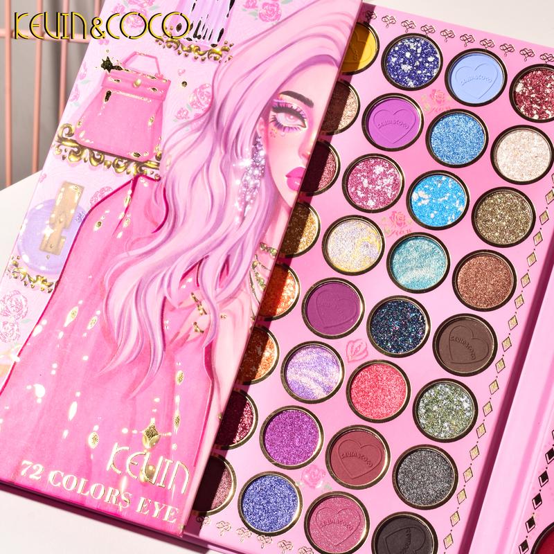 Kevin & Coco 72 Colors Eyeshadow Palette for Makeup and Cosmetics creatist  palette