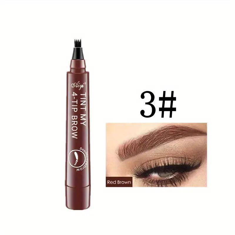 4 Fork Tip Design Liquid Brow Pencil, Waterproof Long Lasting Eyebrow Pencil, Brow Styling Pen, Brow Shading & Filling Pencil, Brow Brush Makeup Tool, Eye Brow Makeup Products