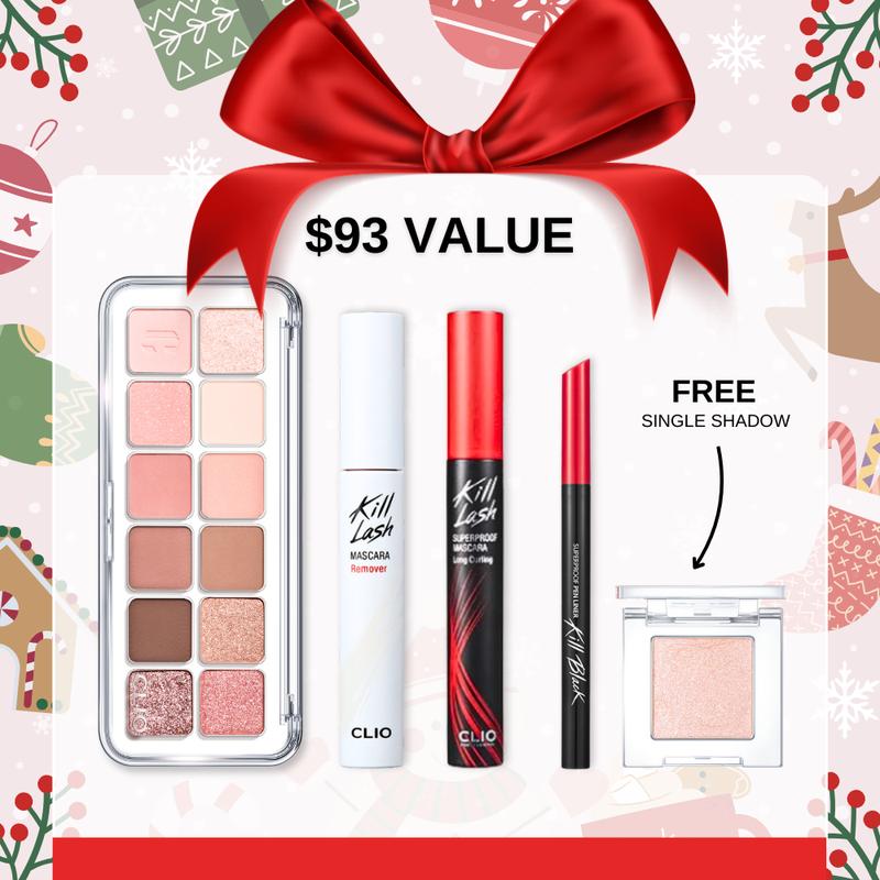 [Holiday Edition] CLIO Eye Makeup Set_Kill Lash Mascara+Kill Lash Remover+Superproof Pen Liner+Pro Eye Palette Air+Pro Single Shadow