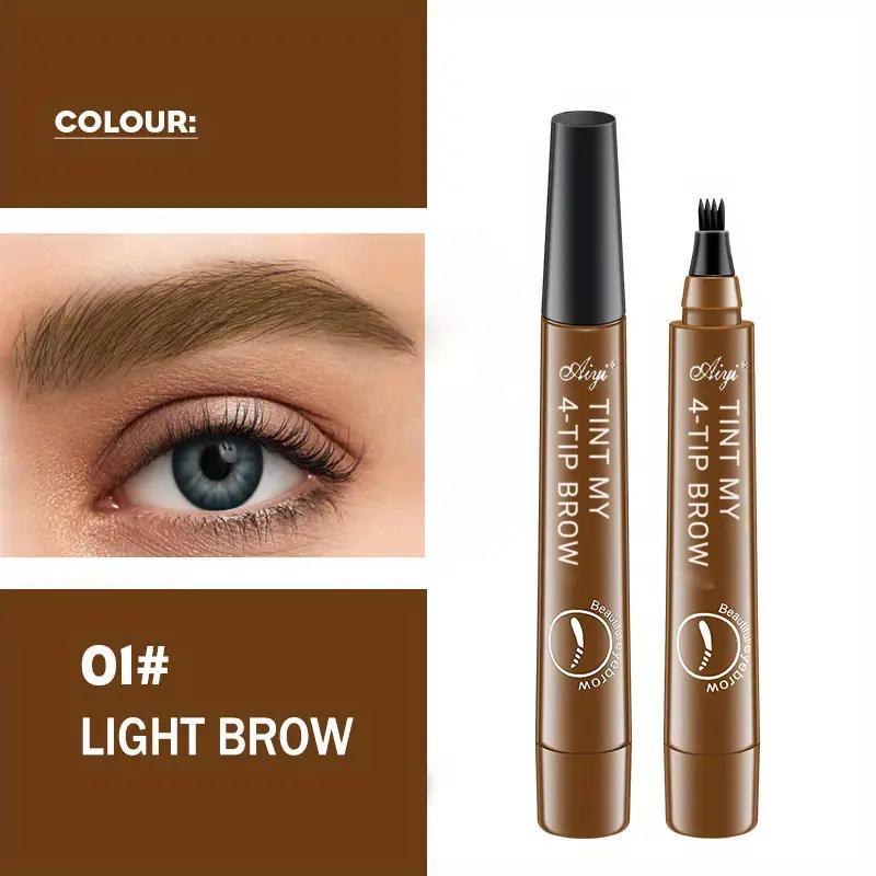 4 Fork Tip Design Liquid Brow Pencil, Waterproof Long Lasting Eyebrow Pencil, Brow Styling Pen, Brow Shading & Filling Pencil, Brow Brush Makeup Tool, Eye Brow Makeup Products