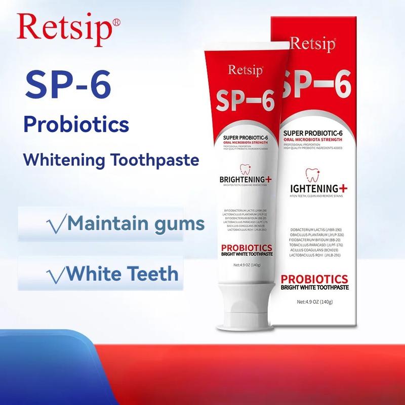 3 doses of RetsipSP-6 probiotic whitening and stain removing toothpaste for fresh breath, whitening teeth, and protecting gums dr white Oral Storage