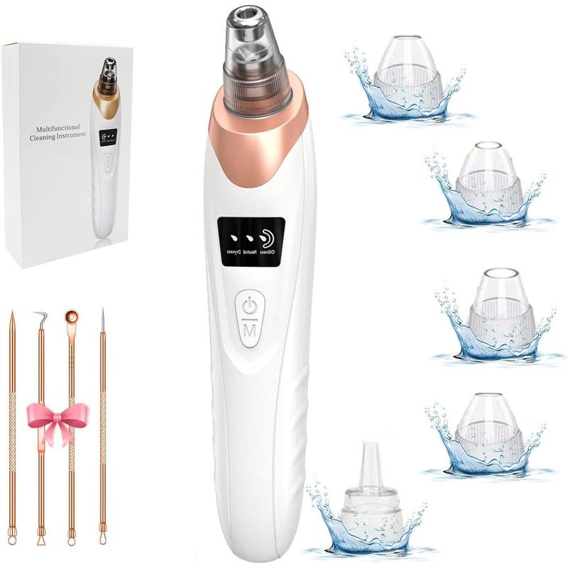 Blackhead Remover Pore Vacuum, 5 Suction Levels with 5 Probes, USB Rechargeable Acne Extractor Tool for Women, Electric Facial Pore Cleaner