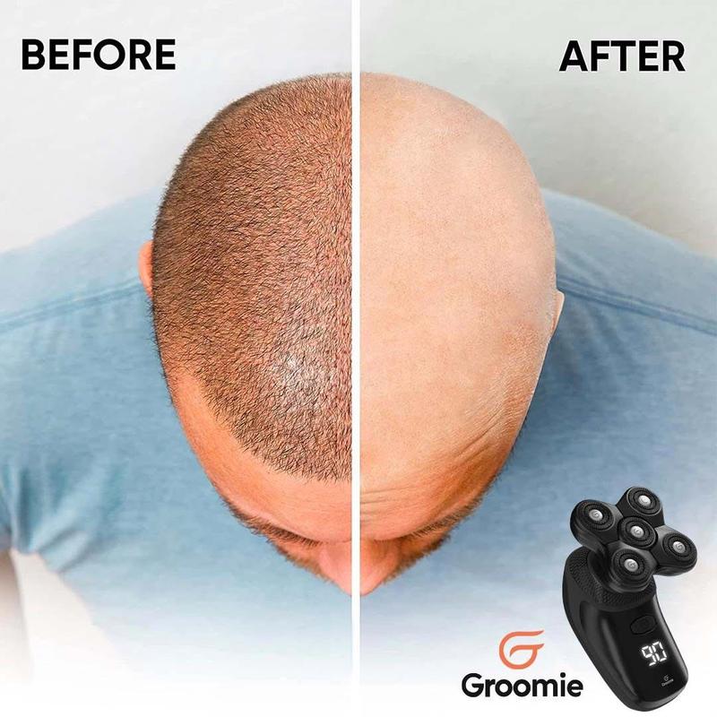 Groomie Cordless Bald Head Shavers for Men, BaldiePro Head Grooming Starter Kit - Includes Ergonomic BaldiePro Head Shaver, SmoothShave Blade 2.0, Cleaning Brush, Charging Cable & User Manual