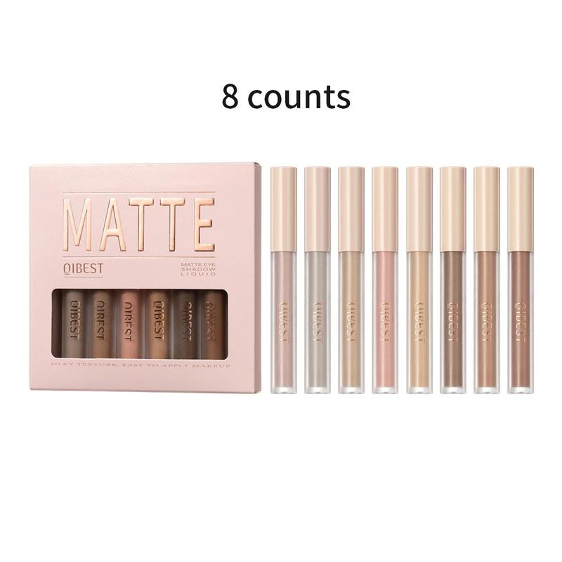 Matte Liquid Eyeshadow Set, 8 Counts Long Lasting Shimmering Eyeshadows, High Pigmented Eye Makeup Products For All Styles and Occasions