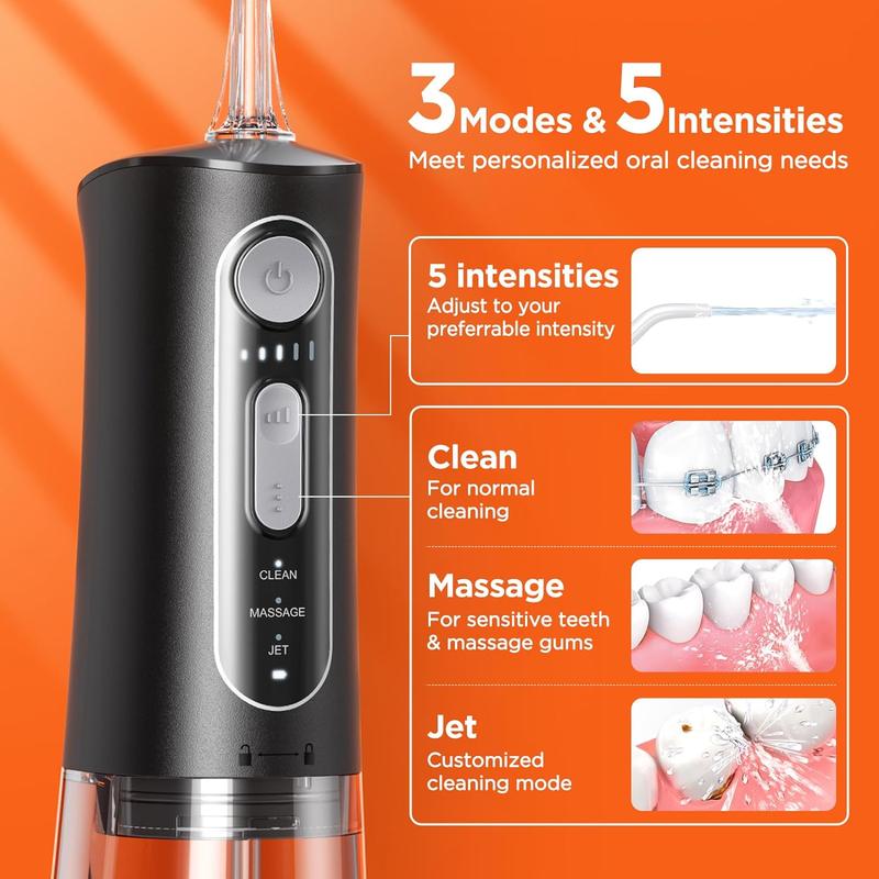 Bitvae C5 Water Dental Flosser Teeth Picks - Cordless Water Flosser for Teeth & 5 Modes Sonic Electric Toothbrush,Upgraded Water Dental flosser Pick