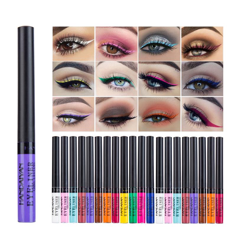 HANDAIYAN 12 Colors Matte Liquid Eyeliner Set Colorful UV Neon Eyeliner Pencil Pigmented Waterproof Smudgeproof Long Lasting Eye Liner Xmas Christmas Festival Makeup Gift Kit for Women