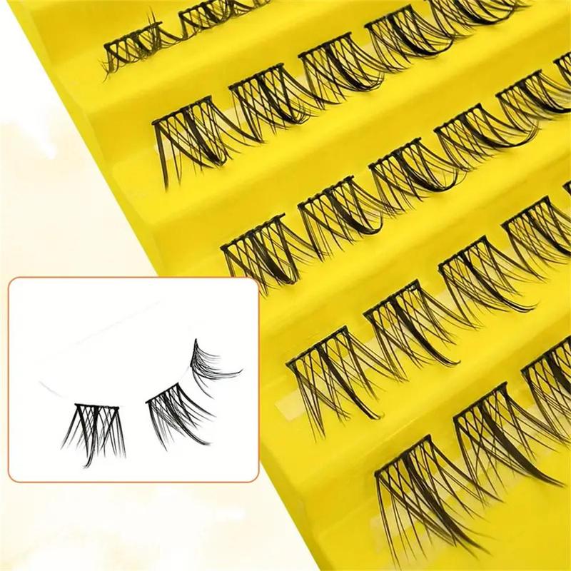 Clusters Lashes, 100pcs box DIY Cat Eye Segmented Eyelashes Clusters, Fluffy Natural Soft Faux False Eyelashes