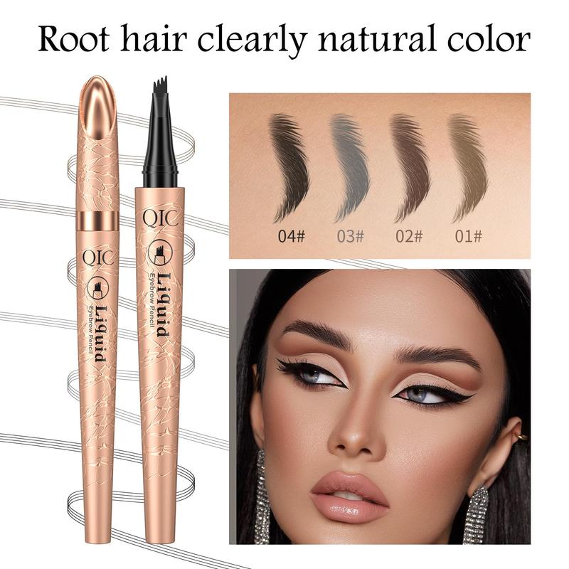 Eyebrow Pencil with Micro-fork Tip Applicator, Long Lasting Eyebrow Pencil, Brow Styling Brush, Eye Brow Makeup Tool, Makeup Accessories, Christmas Gift