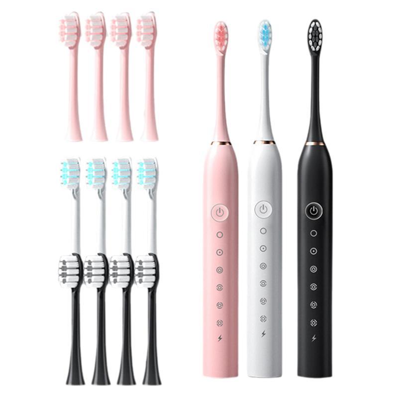 Electric Toothbrush, 3 Counts Electric Ultrasonic Toothbrush with 12pcs Replacement Brush Heads, Portable Waterproof Toothbrush for Adults & Children