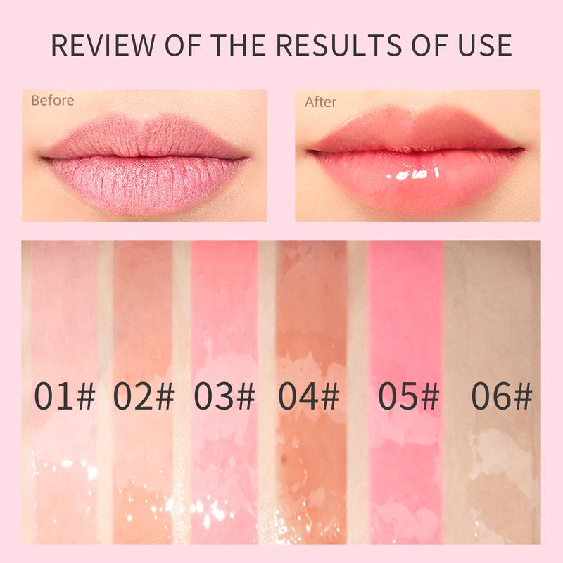 Hydrating Lip Glow Oil, Plumping Lip Oil Gloss, Transparent Lip Balm, Natural Lip Plumper Gloss Make Lips Fuller and Moisturizing