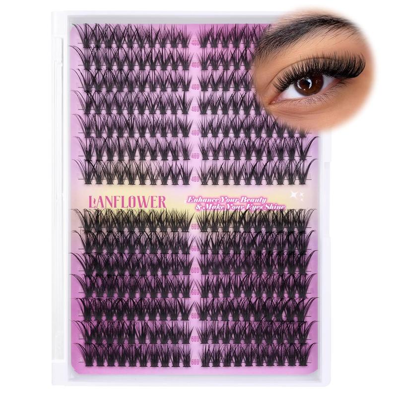 Wispy Lash Clusters Natural Eyelash Clusters 40D 60D Cluster Eyelash Extensions Wispy Lashes Clusters Cat Eye Individual Lashes Clusters C Curl Cluster Lashes