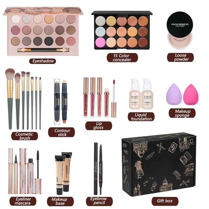 Makeup Kit Makeup Sets for Teens Makeup kits for Women Teenagers Make up Eyeshadow Palette Foundation Concealer Lipgloss Makeup Kit for Women Full Kit