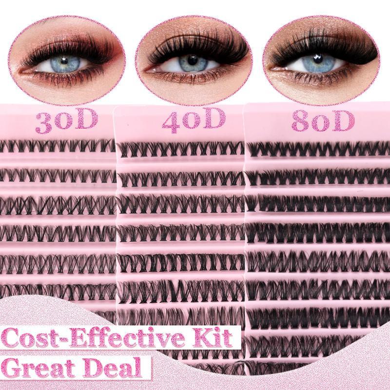 Mixed Lengths Individual False Eyelashes, 1 Box Natural Look Eyelash Extensions, Self Grafting Curl Eyelashes for Eyelashes Extensions, Eye Makeup Enhancement False Eyelashes, Christmas Gift