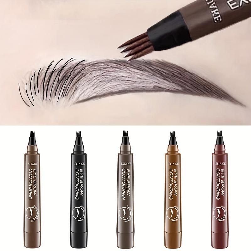 Waterproof Eyebrow Pen,Microblading Eyebrow Pencil With 4Split Head, Natural Looking BrowsMakeup ( 5 Colors ) Cosmetic