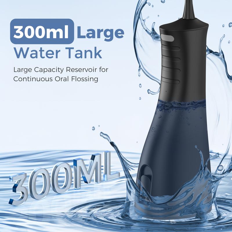 300ml Large Capacity Sejoy Cordless Water Flosser Plus 5 Nozzles & 5 Modes, Rechargeable Lithium Battery, Perfect for Travel Oral Care