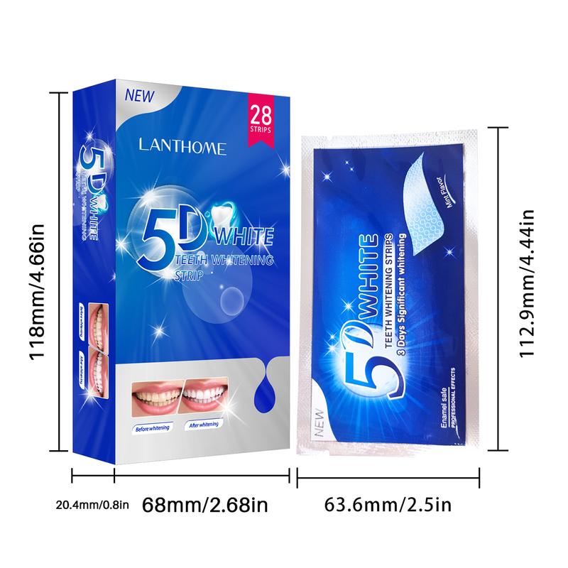 Tooth whitening strip, 7-day treatment, enamel safe tooth whitening for sensitive teeth, non-slip, drying strip technique