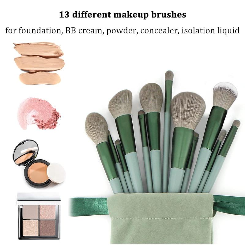 22-Pack Premium Makeup Tool Set With a Storage Bag - Professional Brushes with a Makeup Sponge Set (Color: Green) - Ideal Gift for Girls Women