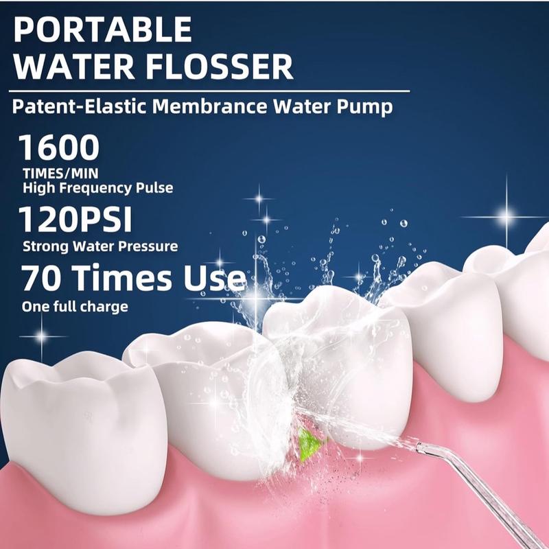 Portable Water Flosser for Teeth, Oral Irrigator, Cordless Mini Water Dental Flosser with Telescopic Water Tank, IPX7 Waterproof, Home & Travel Teeth Cleaner Picks for Teeth & Braces Care