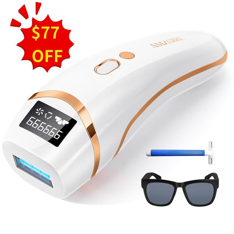 Laser Hair Removal Device for Women and Men, IPL Hair Removal 999,999 Flashes Permanent Hair Removal Device for Facial, Legs, Arms, Bikini Line, Whole Body Use at-Home