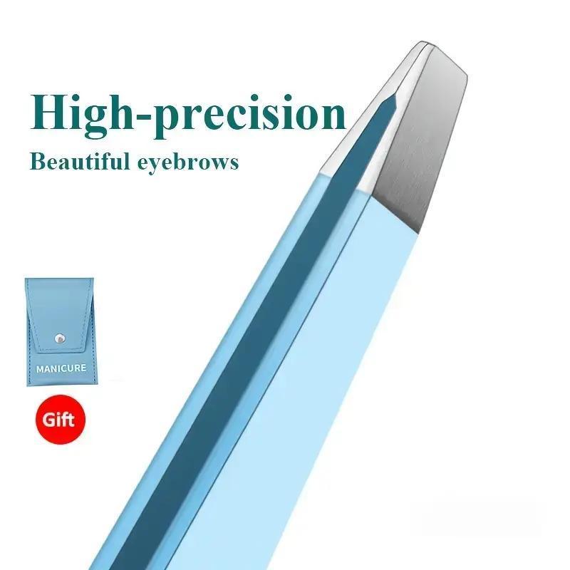 Manual Eyebrow Tweezers, 4 Counts set Great Precision Tweezers for Face, Splinter & Ingrown Hair Removal, Professional Eye Makeup Tool for Women