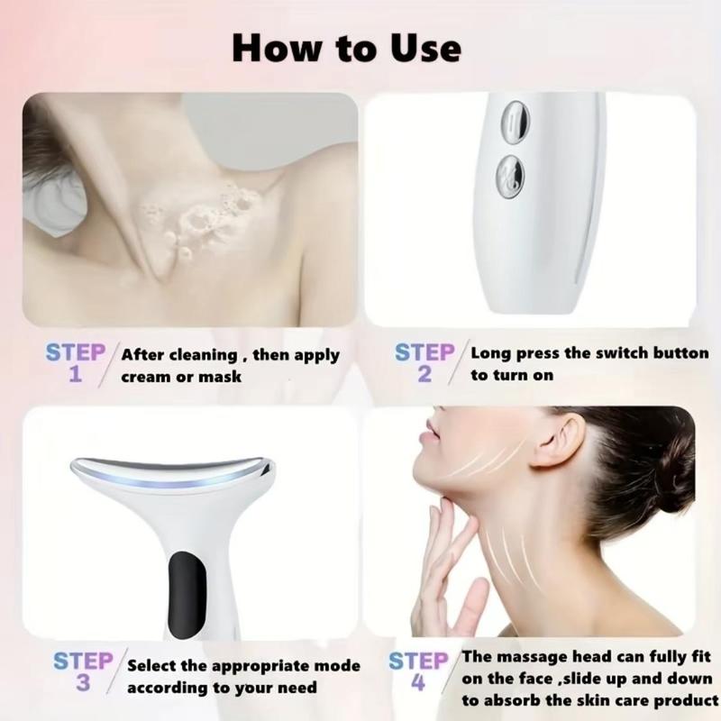 Portable Neck Beauty Instrument, 1 Box Neck Skin Care Massager, Facial Lifting & Firming Machine, Professional Skin Care Tool for Women