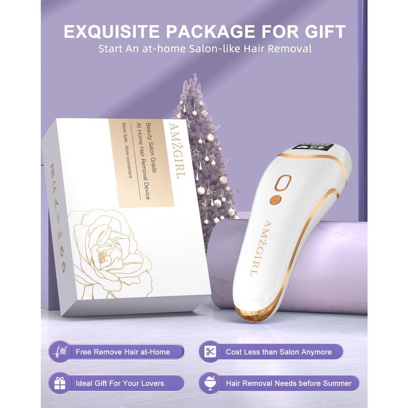 Laser Hair Removal Device for Women and Men, IPL Hair Removal 999,999 Flashes Permanent Hair Removal Device for Facial, Legs, Arms, Bikini Line, Whole Body Use at-Home