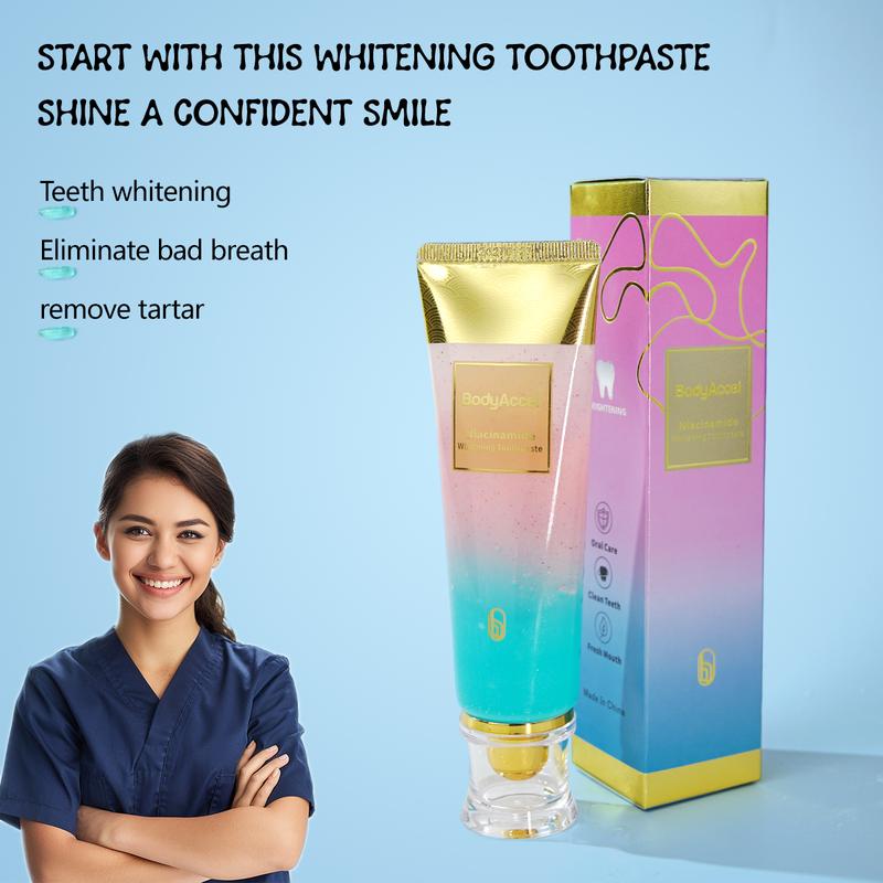 Whitening Toothpaste, BodyAccel Toothpaste, Niacinamide Intensive Whitening Toothpaste, Niacinamide Toothpaste, Stain Removal Toothpaste Natural, Fresh Breath