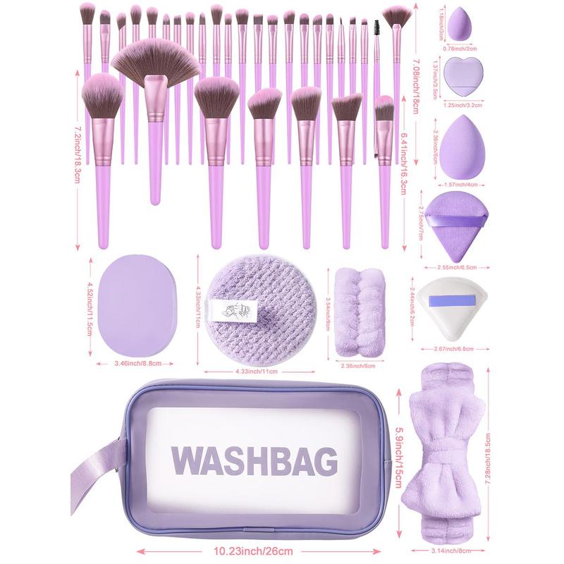 Makeup Tool Set, 54pcs set Makeup Brush & Sponge & Beauty Egg & Headband & Wristband & Wet and Dry Makeup Bag, Cosmetic Sponge,  Makeup Sponges, Versatile Soft Cosmetic Tools, Makeup Brush Full Set