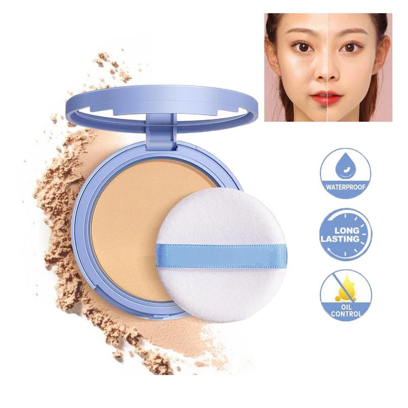 Oil Control Face Pressed Powder, Long Lasting MattePressed Powder, Flawless Sets Makeup, Controls Shine, Smooth Fine Lines for Lightweight Finishing Effect, 0.35oz