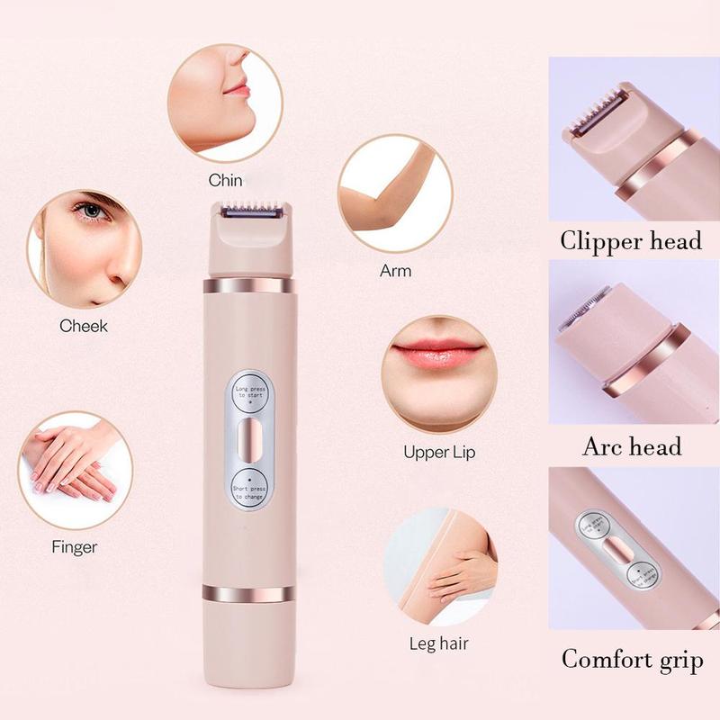 2 in 1 Electric Hair Removal, 1 Box Rechargeable Cordless Hair Trimmer & Accessories, Wet & Dry Use Body Groomer for Women, Personal Care Appliances