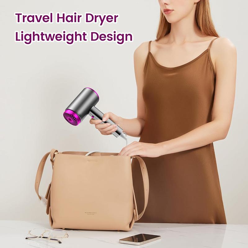 Hair Dryer with Diffuser, Powerful Fast Drying Low Noise Blow Dryer, Ideal for Home Salon Travel