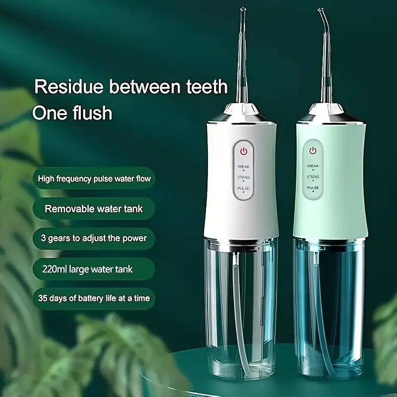 Flosser for Teeth Cordless  Flossers Dental Oral Irrigator with DIY Mode 4 Jet Tips, IPX7 Waterproof,Portable and  for Home&Travel, White Green  Portable eth  me electric  Portable Portable Cordless