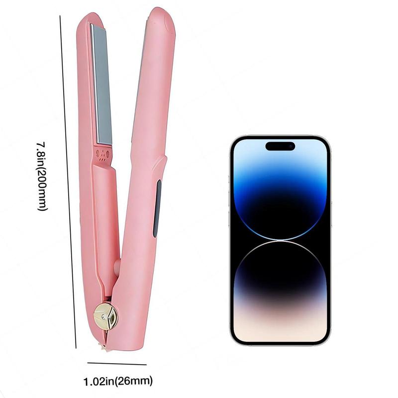 Portable Rechargeable Hair Straightener, USB Rechargeable Ceramic Hair Straightener with 1 Combe & 2 Clips, Hair Straightening Tool, Hairdressing Tool, Christmas Gift