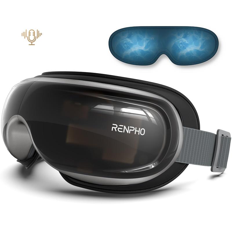 RENPHO Eyeris 3 Voice Controlled Eye Massager with Heat and Cooling Christmas Gifts for Migraines, DIY Heated Eye Mask, Music Eye Relax Devices, Birthday Gifts for Women Men