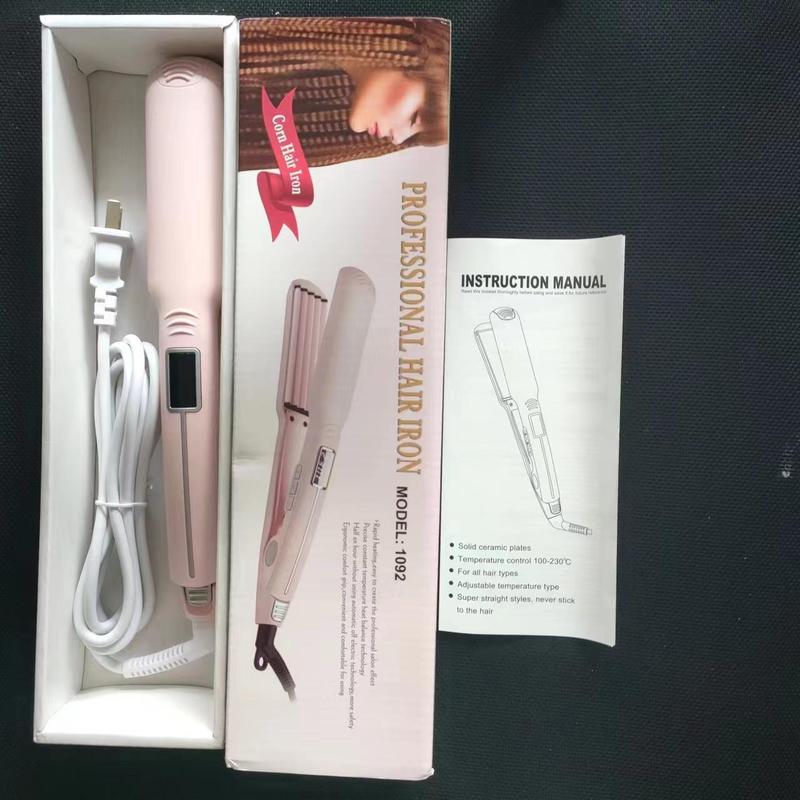 Professional Hair Straightener, 1 Box Ceramic Hair Straightener with Temperature Adjustable & LCD Display, Long-lasting Styling Flat Iron