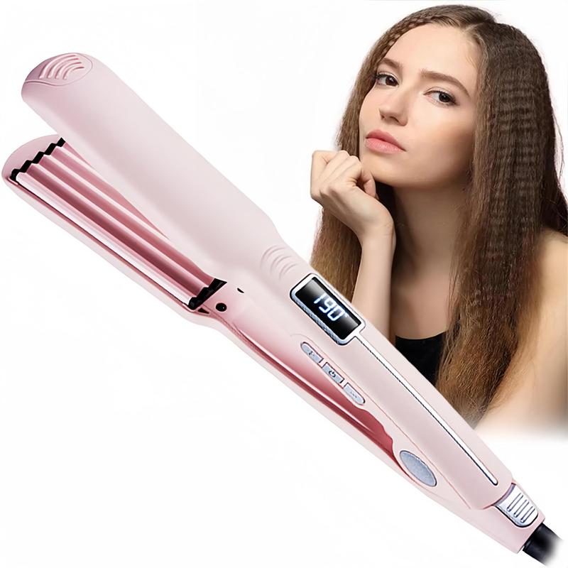 Professional Hair Straightener, 1 Box Ceramic Hair Straightener with Temperature Adjustable & LCD Display, Long-lasting Styling Flat Iron