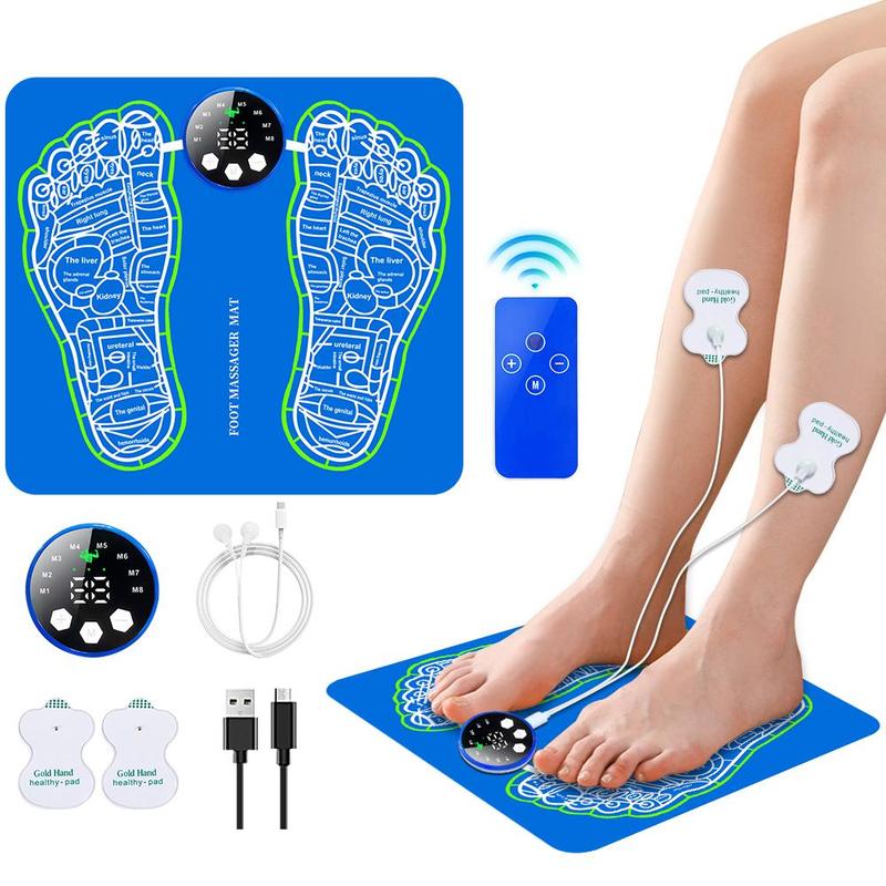 Electric Foot Massager, 1 Set Foot Massage Pad, Electrical Muscle Stimulation Foot Massager for Home & Travel, Foot Relaxation Massage Machines