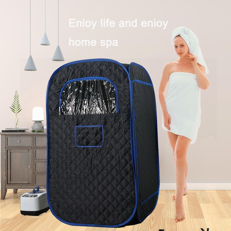 Foldable Steam Sauna, Portable Sauna for Home, Sauna Tent Sauna Box with 2.6L Steamer, Remote Control, Folding Chair