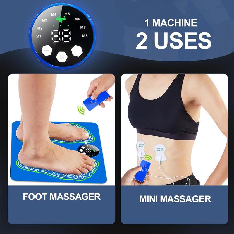 Electric Foot Massager, 1 Set Foot Massage Pad, Electrical Muscle Stimulation Foot Massager for Home & Travel, Foot Relaxation Massage Machines