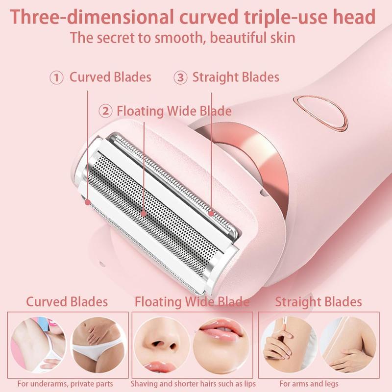 Women's Razor - Full Body Use Razor - Removes Fine Lint, Women's Electric Razor Bikini Trimmer Electric Razor Wet & Dry 2-in-1 Razor