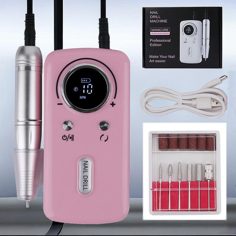 Portable Electric Nail Drill Kit for Women, Summer Usb Charging Nail Polisher Tool Kit, Easy To Use, Professional Manicure Tool for Beauty Salon Use, Cruel Summer, Nail Drill, Nail Equipment, Stocking Fillers Gift